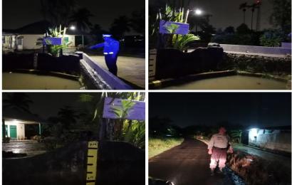 Patroli Keliling, Personel Polsek Muara Bangkahulu Pantau Wilayah Rawan Banjir