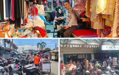 Berikan Rasa Aman, Polsek Ratu Samban Patroli Dialogis Bersama Pedagang Pasar Minggu