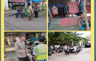 Patroli Sore, Polsek Teluk Segara Sampaikan Imbaun Kamtibmas kepada Petugas Parkir Pantai Zakat 
