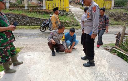 Kapolsek Lebong Utara dan Pak Bhabin Hadiri Monev Pekerjaan Jalan Usaha Tani