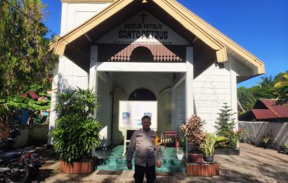 Polsek Kota Manna Lakukan Pengamanan Gereja Ibadah Minggu Umat Nasrani