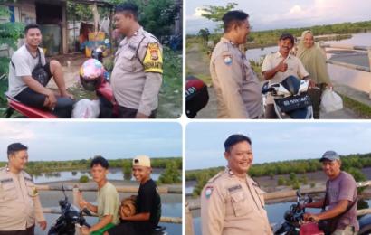 Sambangi Warga Bangkahan Kelurahan Teluk Sepang, Bhbainkamtibmas Sampaikan Imbauan