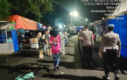 Sat Samapta Polresa Bengkulu Lakukan Penertiban dan Pengecekan Stand Bazar Tabut