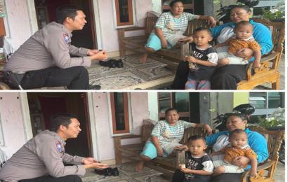 Sambangi Warga Kebun Beler, Brigpol Eki Sampaikan Imbauan Kamtibmas