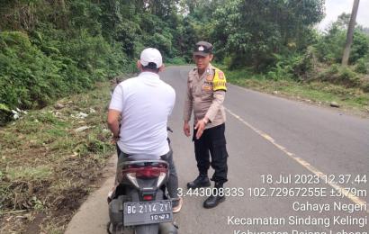 Patroli Dialogis, Personel Polsek Sindang Kelingi Sampaikan Imbauan Kamtibmas