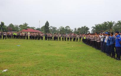 Sambut Kunjungan Kerja Presiden RI, Polres Seluma Gelar Apel Gabungan