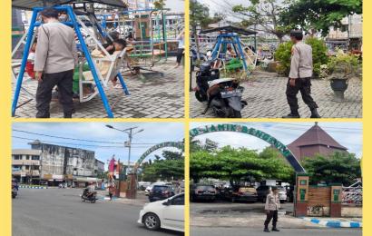 Patroli Mobiling, Sat Sampta Polresta Bengkulu Berikan Pengamanan Salat Jumat