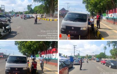 Permudah Mobilitas Pelayanan, Sat Samapta Polresta Bengkulu Tertibkan Pedagang Kaki Lima yang Berjualan di Depan Mako