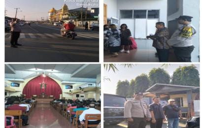 Ibadah Kebaktian Mingguan di Gereja, Polsek Ratu Agung Berikan Pengamanan