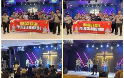 Kembali Gelar Minggu Kasih, Polresta Bengkulu Sambangi Gereja GBI Rayon 13