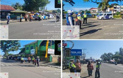 Unit Kamsel Sat Lantas Polresta Bengkulu Gelar Rekayasa Zebra Cross yang Rusak dan Pudar