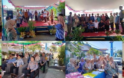 Kapolsek Teluk Segara Bersama Personel Hadiri Peresmian Bank Sampah di Kelurahan Lempuing