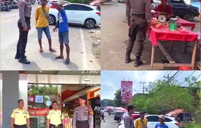 Patroli di Siang Hari Personel Sat Samapta Polresta Bengkulu Sampaikan Imbauan Kamtibmas