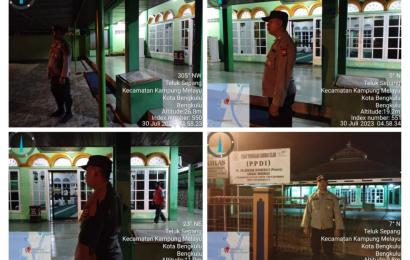 Tingkatkan Kewaspadaan, Polsek KSKP Pulau Baai Lakukan Pengamanan Shalat Subuh