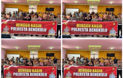 Minggu Kasih, Polresta Bengkulu Sasar Jemaat Gereja GSJA Hebron