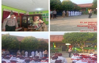 Jadi Pembina Upacara pada Kegiatan Police Go To School, Personel Polsek Ratu Agung Sampaikan Pesan Kamtibmas