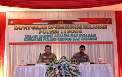 Polres Lebong Laksanakan Rapat Gelar Operasional Bulanan dalam Rangka Anev