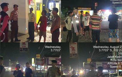 Sat Samapta Patroli Malam di Seputaran Wilkum, Cegah Gangguan Kamtibmas dan Tindak Pidana