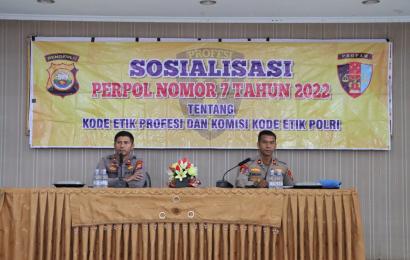Bid Propam Polda Bengkulu Sosialisasi Perpol No 7 Tahun 2022 di Polres Lebong
