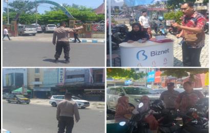 Lakukan Pengamanan Shalat Jumat di Masjid Jamik Polsek Teluk Segara Sampaikan Imbauan