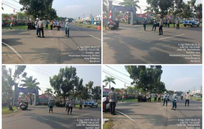 Personel Polsek KSKP Pulau Baai Berikan Pengamanan Kegiatan Sertijab Danlanal Bengkulu