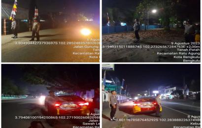 Antisipasi Gangguan Kamtibmas di Wilayah Hukum, Polsek Ratu Agung Patroli Gabungan Bersama Personel Polresta Bengkulu 