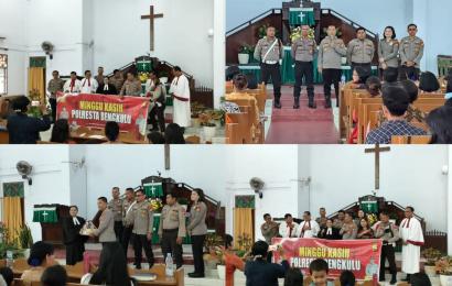 Gelar Minggu Kasih, Polsek Ratu Agung Dengarkan Keluhan Jemaat Gereja HKBP Jitra Bengkulu