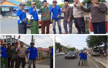 Bersama Linmas Kelurahan Lingakar Timur  Bhabinkamtibmas Gelar Pengamanan Resepsi Pernikahan Warga 