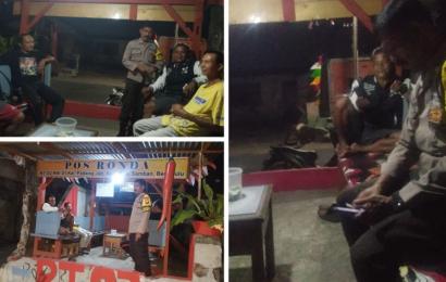 Bhabinkamtibmas Polsek Ratu Samban Monitoring Poskamling Bersama Ketua RT