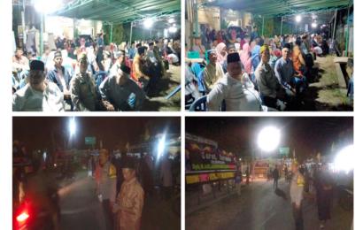 Hadiri Takziah Malam Ketiga Warga Binaannya, Bhabinkamtibmas dan Linmas Kelurahan Sawah Lebar Gelar Pengaturan Lalin 