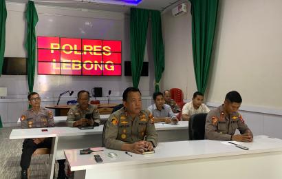 Kapolres Lebong dan Jajaran Ikuti Anev Situasi Kamtibmas dan Anev Posko Presisi Pemilu 2024