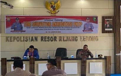 Polres Rejang Lebong Terima Tim Suverior Akreditasi Klinik Bhayangkara Medika 