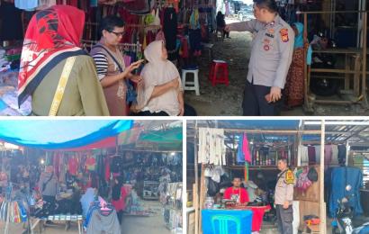 Tingkatkan Keamanan di Wilayah Pasar, Polsek Ratu Samban Gelar Patroli dan Pengaturan Lalin