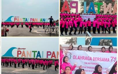 Sambut HKGB ke 71, Pengurus Daerah Bhayangkari Bengkulu Gelar Olahraga dan Bersih-Bersih Pantai Bersama 