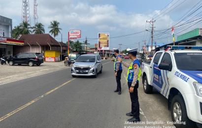 Tingkatkan Keamanan di Jalan Lintas, Satlantas Polres Bengkulu Tengah Gelar Patroli 