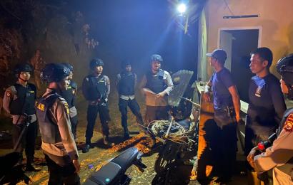 Rutin Jaga Keamanan Wilayah, Sat Samapta Polres Kaur Patroli Keliling