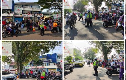 Cegah Kemacetan di Jam Sibuk, Sat Lantas Polresta Bengkulu Gelar Pengaturan Lalu Lintas