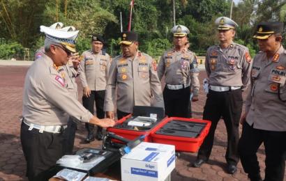 Persiapan Pengamanan Pemilu, Sarpras Dit Lantas Diperiksa Wakapolda Bengkulu