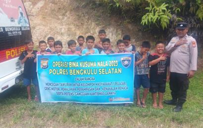 Kasat Binmas Sampaikan Imbauan dan Penyuluhan Pencegahan Kriminalitas di Desa Cinto Mandi