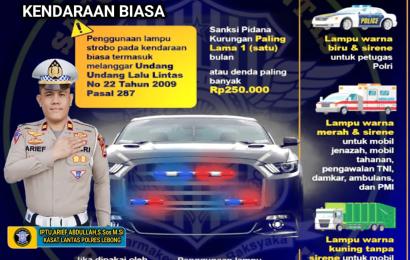 Warning! Dilarang Pasang Lampu Strobo pada Kendaraan Pribadi, Jika Melanggar Siap-siap Ditilang!