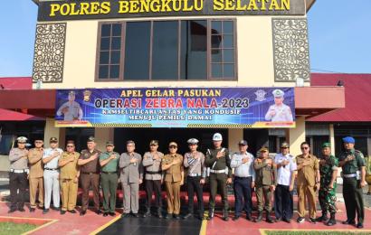 Waka Polres Bengkulu Selatan Pimpin Apel Gelar Pasukan Operasi Zebra Nala 2023 