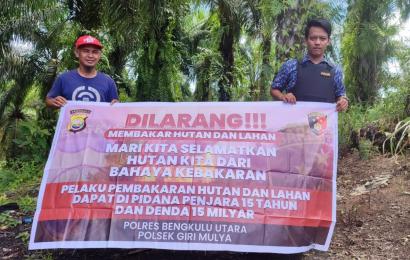 Cegah Pembakaran Lahan Sembarangan di Musim Panas, Polsek Giri Mulya Sampaikan Imbauan Kepada Masyarakat
