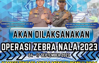 Polresta Bengkulu Gelar Ops Zebra Nala, ini 7 Sasarannya