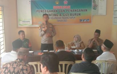 Kapolsek Kota Manna dan Bhabinkamtibmas Polsek Kota Manna Hadiri Giat Sosialisasi Pencegahan Stunting dan Gizi Buruk