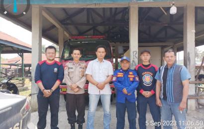 Polsek Tanjung Kemuning Koordinasi Persiapan Penaggulangan Karhutla Bersama Pihak Kecamatan dan Damkar
