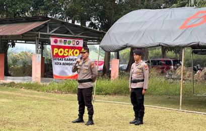 Kapolresta Bengkulu Pimpin Apel Pasukan Satgas Penanganan Antisipasi Karhutla di Wilkum 