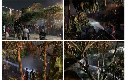 Kebakaran Gudang Barang Bekas, Personel Polresta Bengkulu Amankan TKP