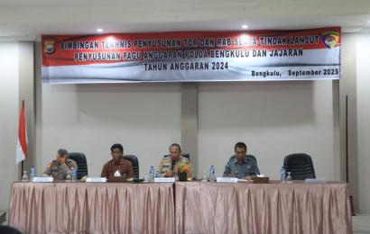 Karo Rena Polda Bengkulu Buka Bimbingan Teknis dalam Penyusunan TOR dan RAB