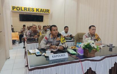 Polres Kaur Ikuti Zoom Meeting Rapat Kesiapan Simulasi Sispamkota Pemilu Tahun 2024