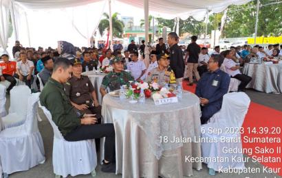 Kapolres Kaur Hadiri Serah Terima Kirab Pemilu Tahun 2024 